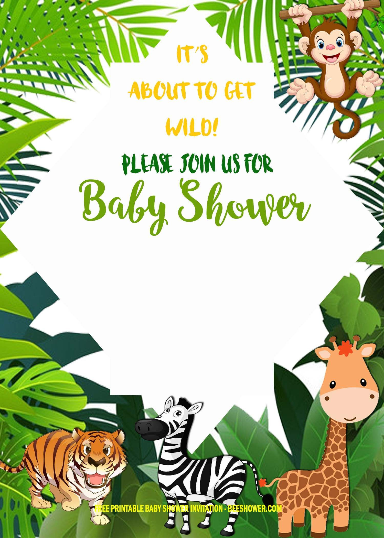 Jungle Baby Shower Video Invitation with Free Printable Zebra Baby Shower Invitations