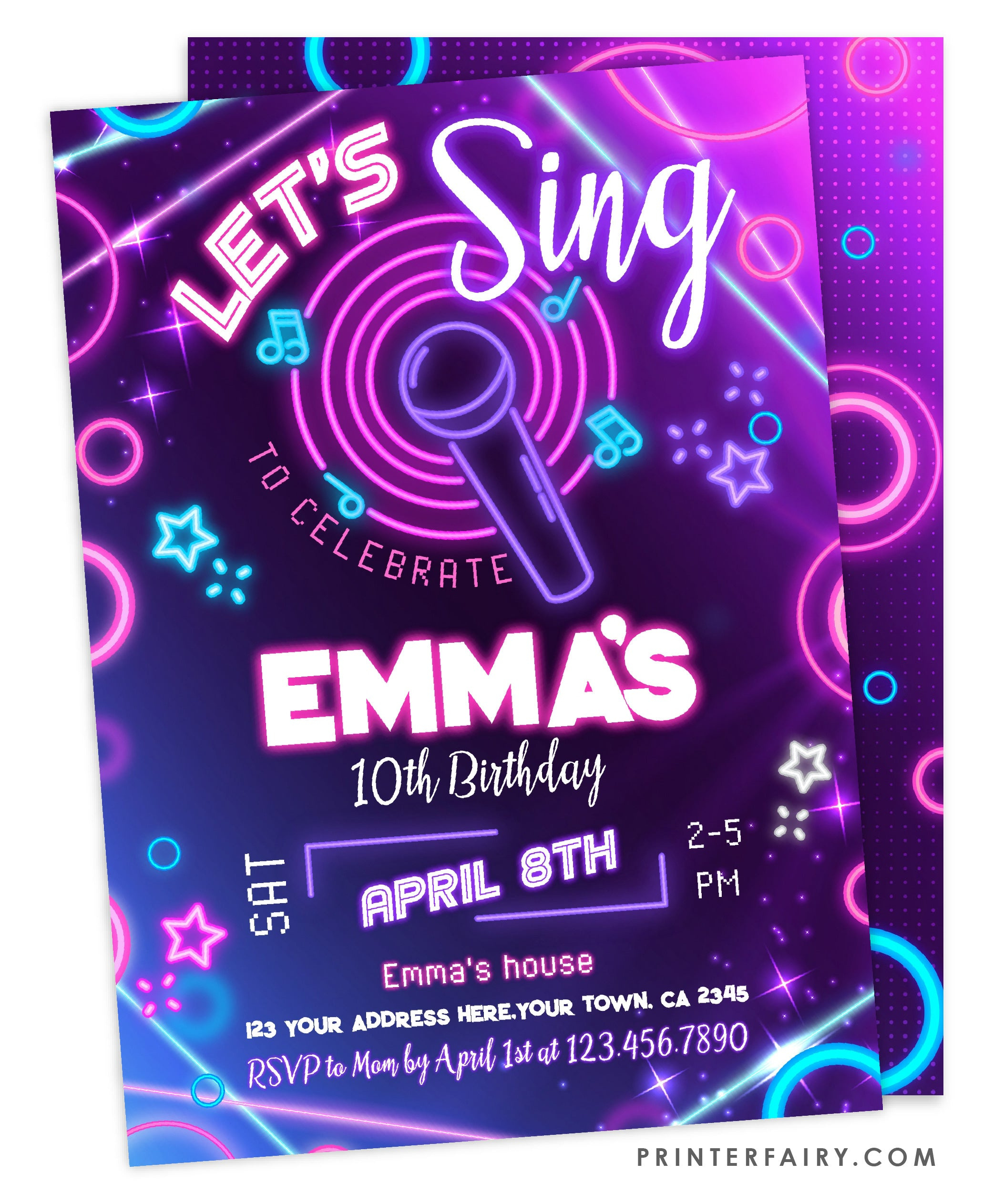 Karaoke Party Invitation | Printerfairy - Worksheets Library pertaining to Free Printable Karaoke Party Invitations