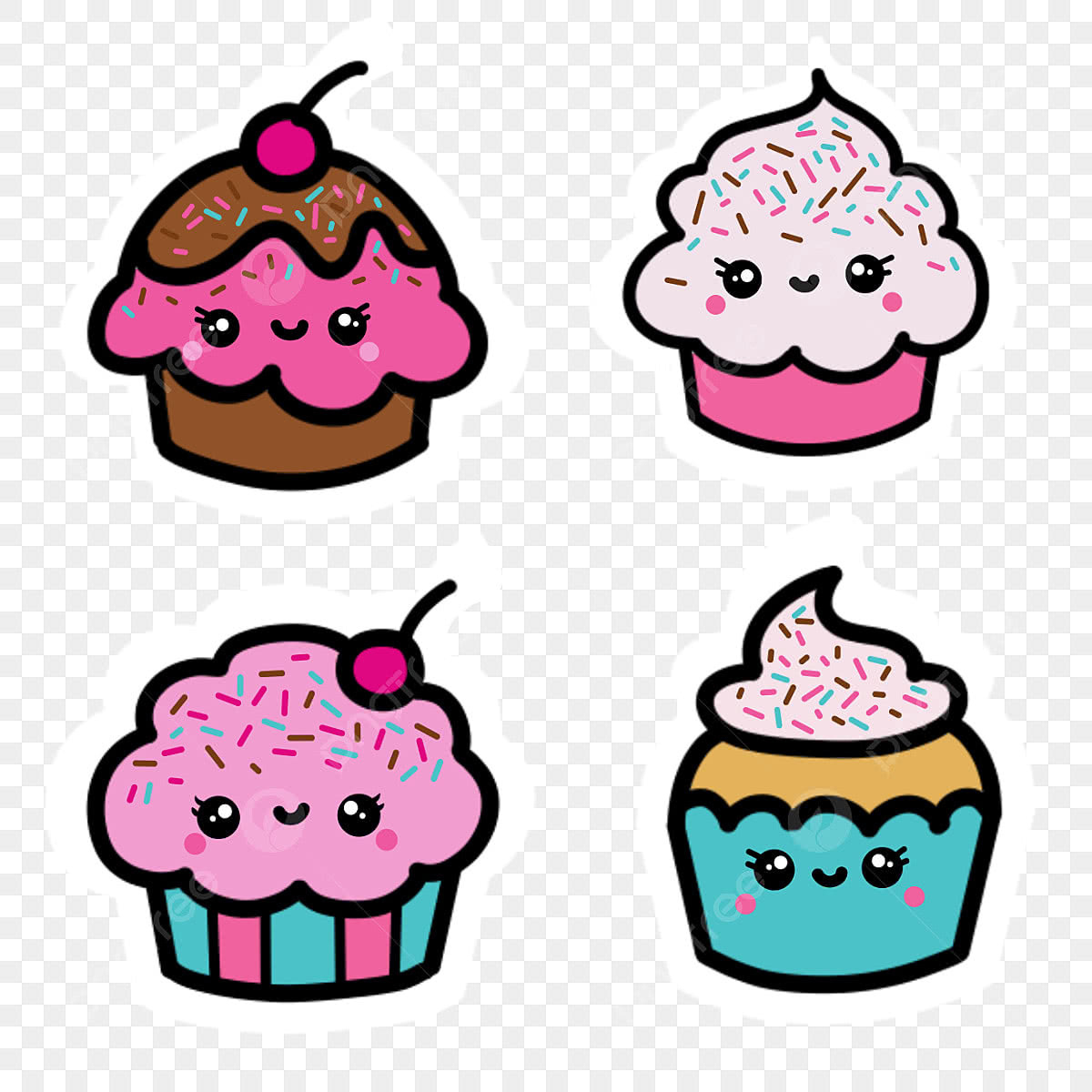 Kawaii Cupcake Png Transparent Images Free Download | Vector Files inside Free Printable Cupcake Clipart