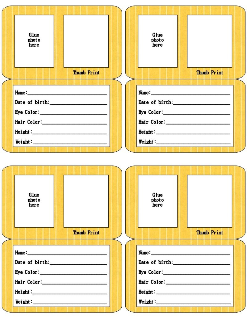 Kid Id Cards intended for Free Printable Child Identification Card