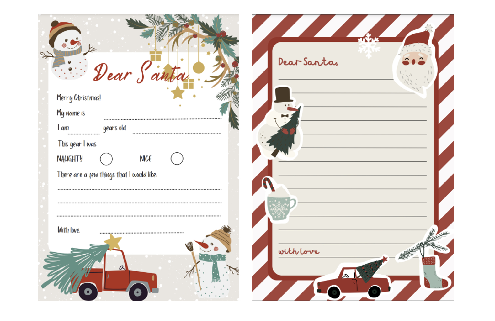 Kids' Christmas Activities: Free Printable Letter To Santa Templates pertaining to Free Printable Santa Paper