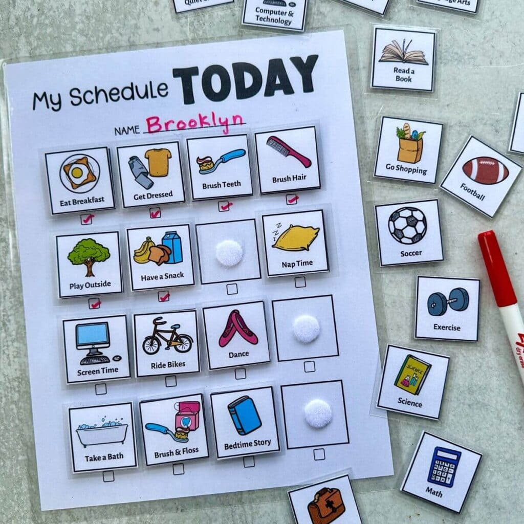 Kids' Daily Schedule Template With Picture Cards within Free Printable Daily Routine Picture Cards