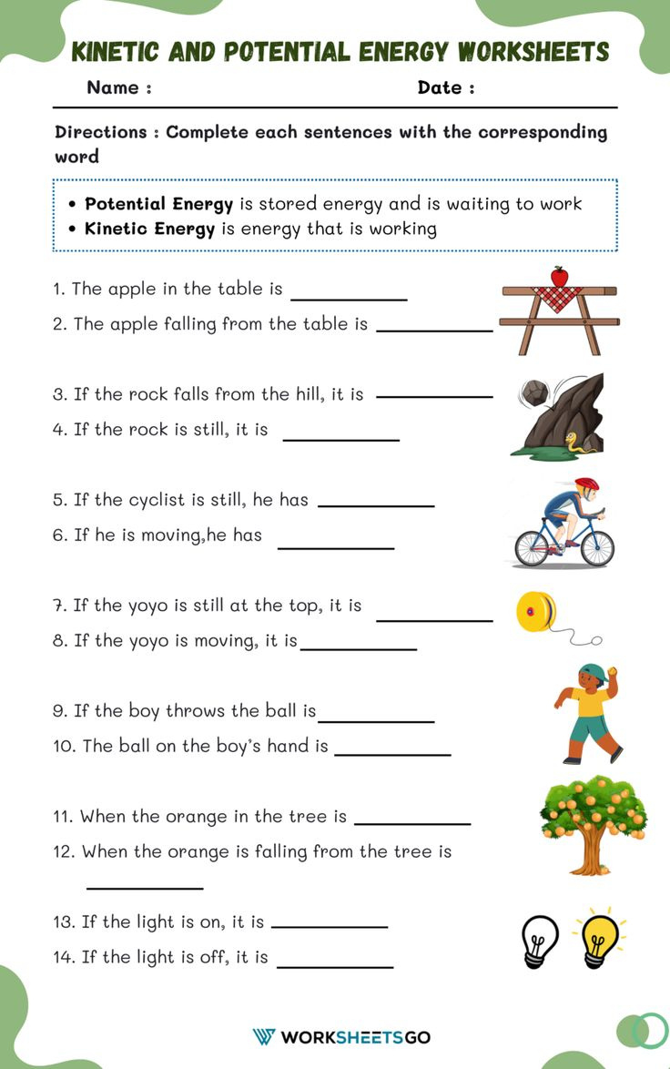 Kinetic And Potential Energy Worksheets | Kinetic And Potential pertaining to Free Printable Worksheets On Potential And Kinetic Energy