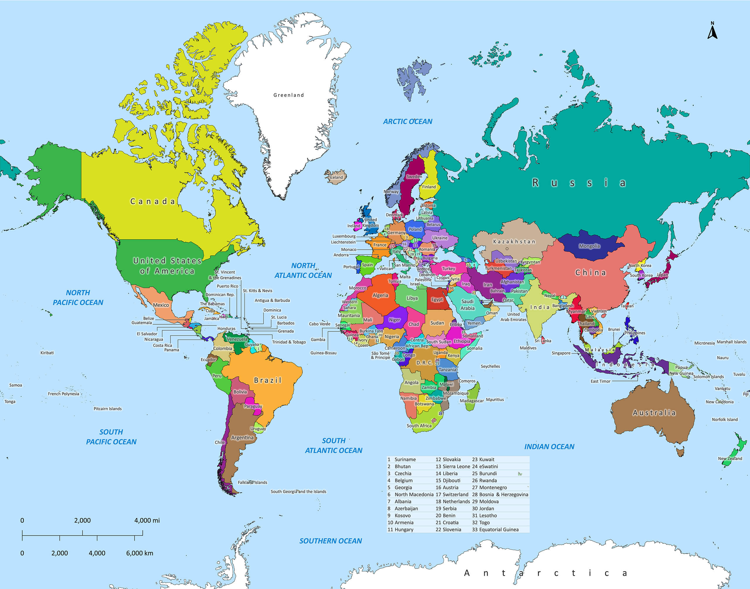 Labeled World Map | Labeled Maps - Worksheets Library pertaining to Free Printable World Map With Countries Labeled