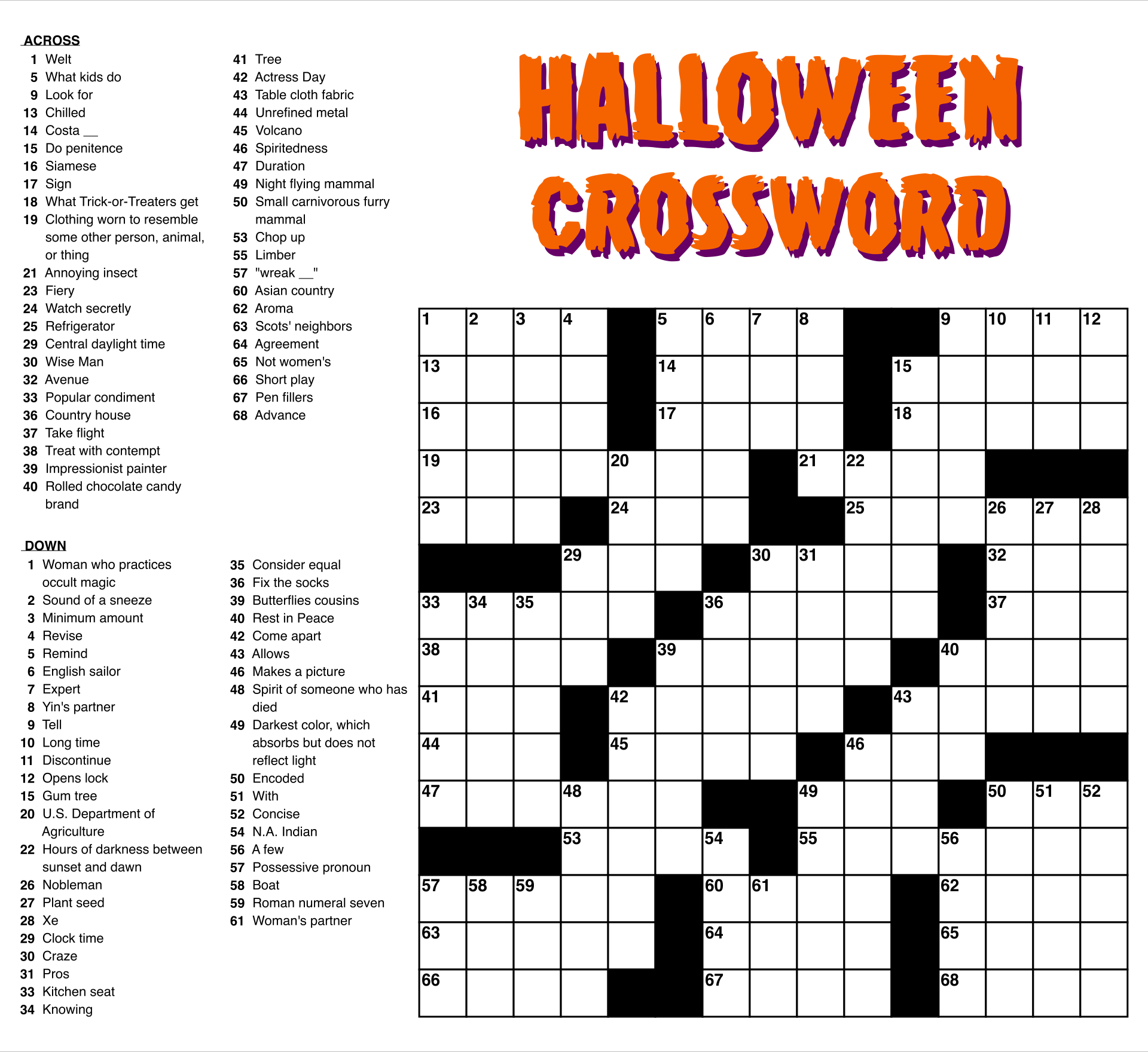 Large Print Easy Crossword Puzzles - 10 Free Pdf Printables with regard to Free Online Printable Crossword Puzzles
