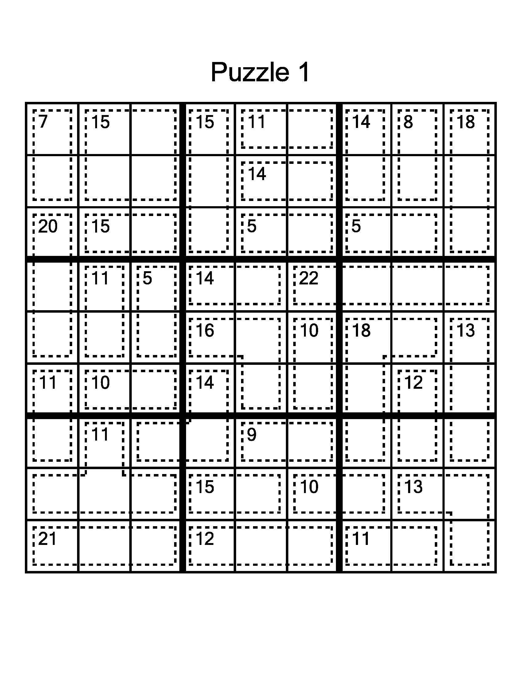 Large Print Easy Killer Sudoku: 100 Sumdoku Puzzles - Sudoku within Killer Sudoku Free Printable