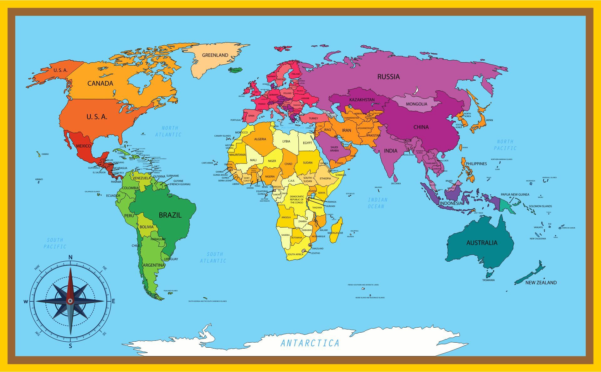 Large World Map - 10 Free Pdf Printables | Printablee - Worksheets in Free Printable World Map