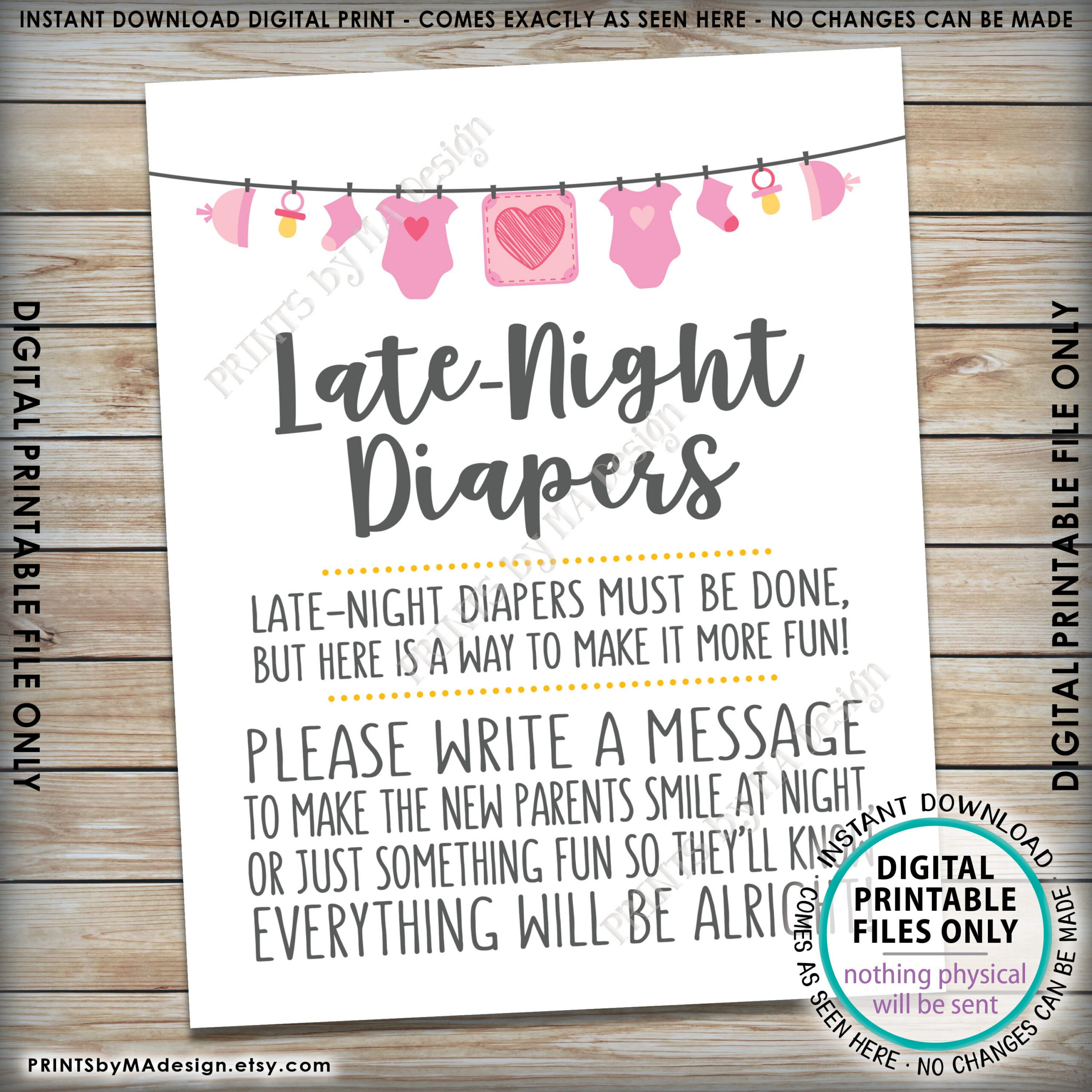 Late Night Diaper Sign, Late-Night Diapers Sign The Diaper for Late Night Diaper Sign Free Printable