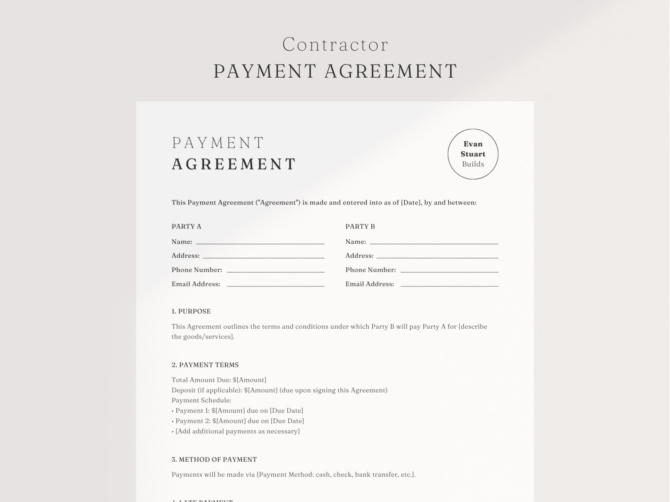 Layaway Agreement - Etsy pertaining to Free Printable Layaway Forms