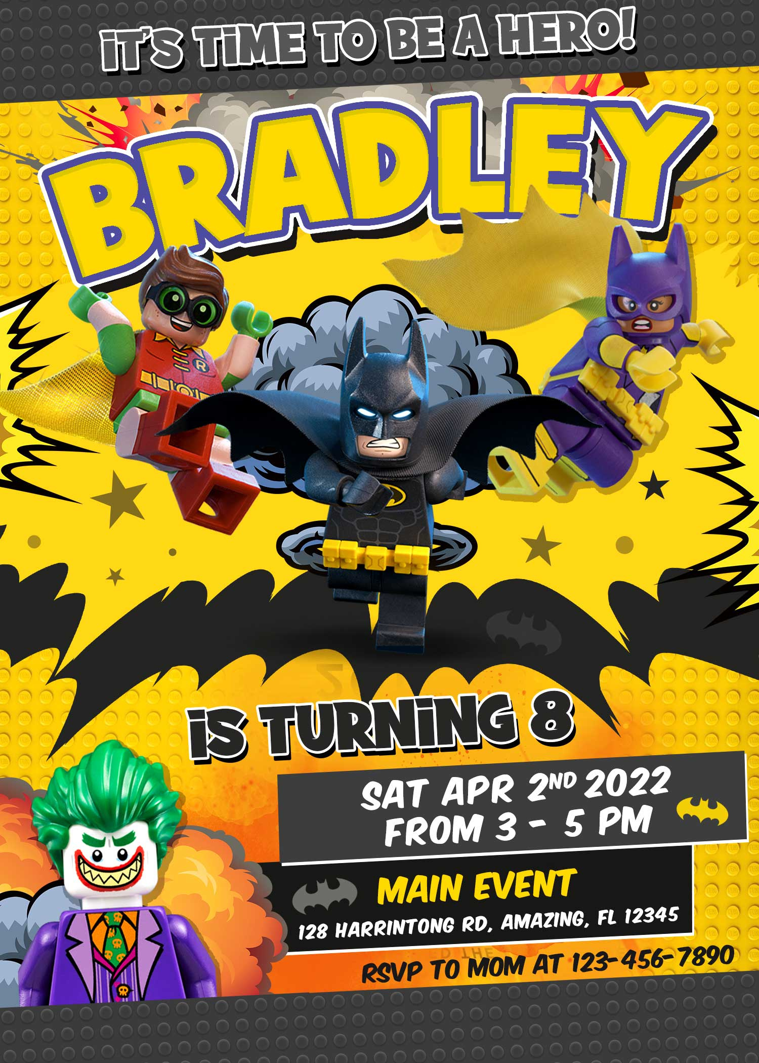 Lego Batman Birthday Invitation | Fantastic Invite - Worksheets inside Lego Batman Invitations Free Printable