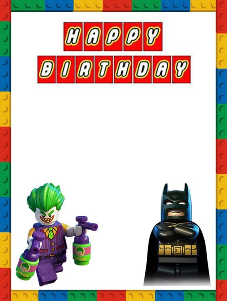 Lego Batman Birthday Invitation Template with Lego Batman Invitations Free Printable