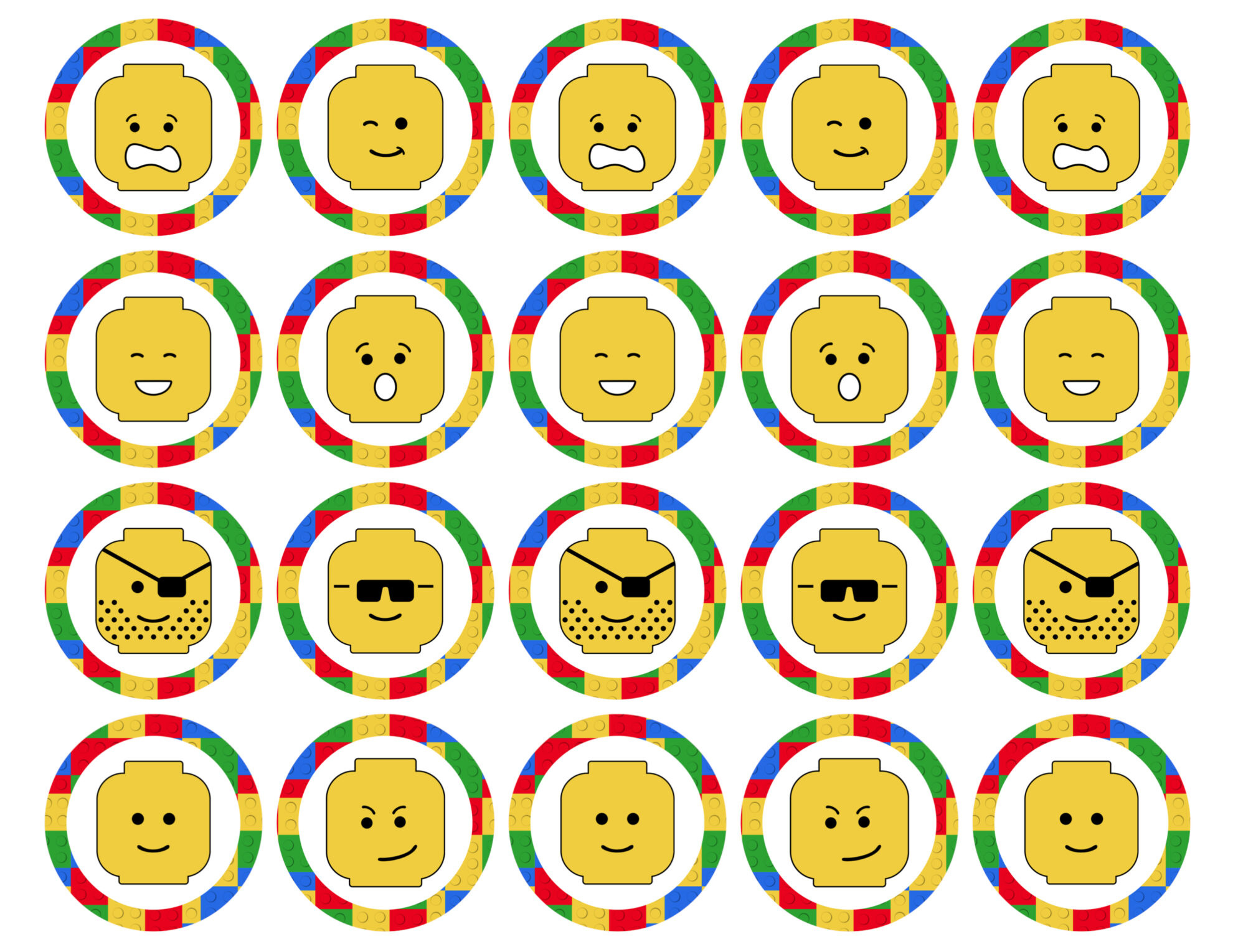 Lego Cupcake Toppers Printable - Paper Trail Design in Free Printable Lego Cupcake Toppers