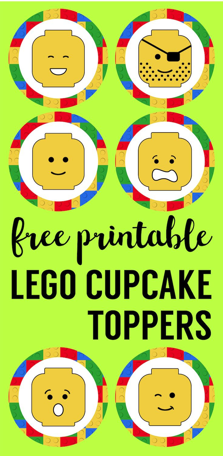 Lego Cupcake Toppers Printable - Paper Trail Design pertaining to Free Printable Lego Cupcake Toppers