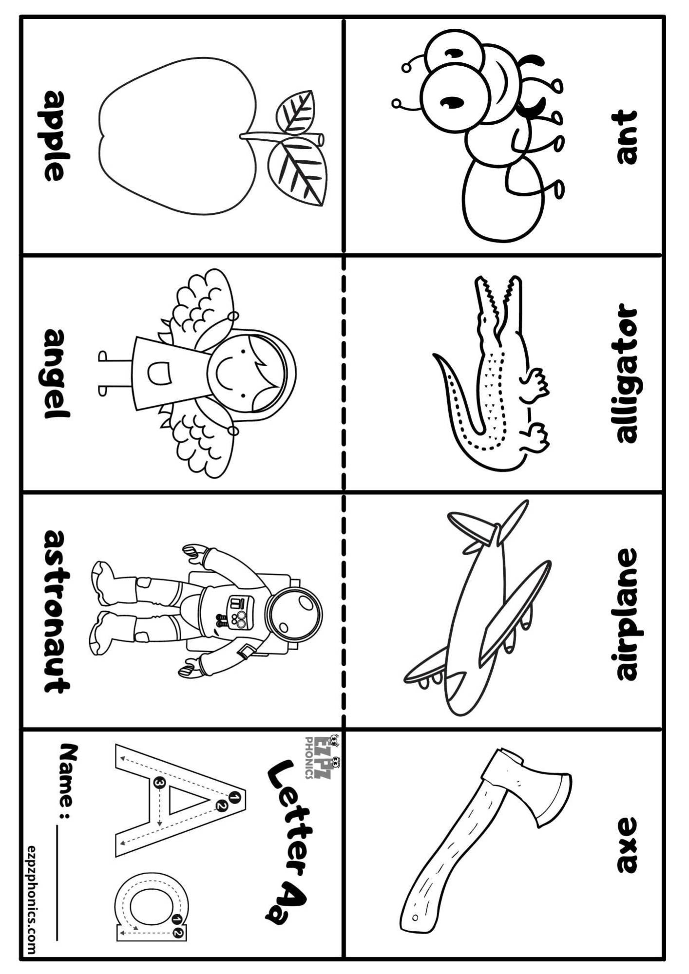 Letter A Mini Coloring Book Free Printable Pdf - Ezpzphonics with regard to Free Printable Mini Books