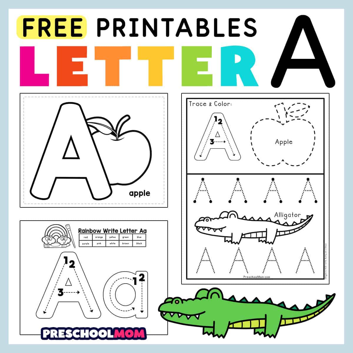 Letter A Preschool Printables - Preschool Mom within Free Printable Alphabet Worksheets