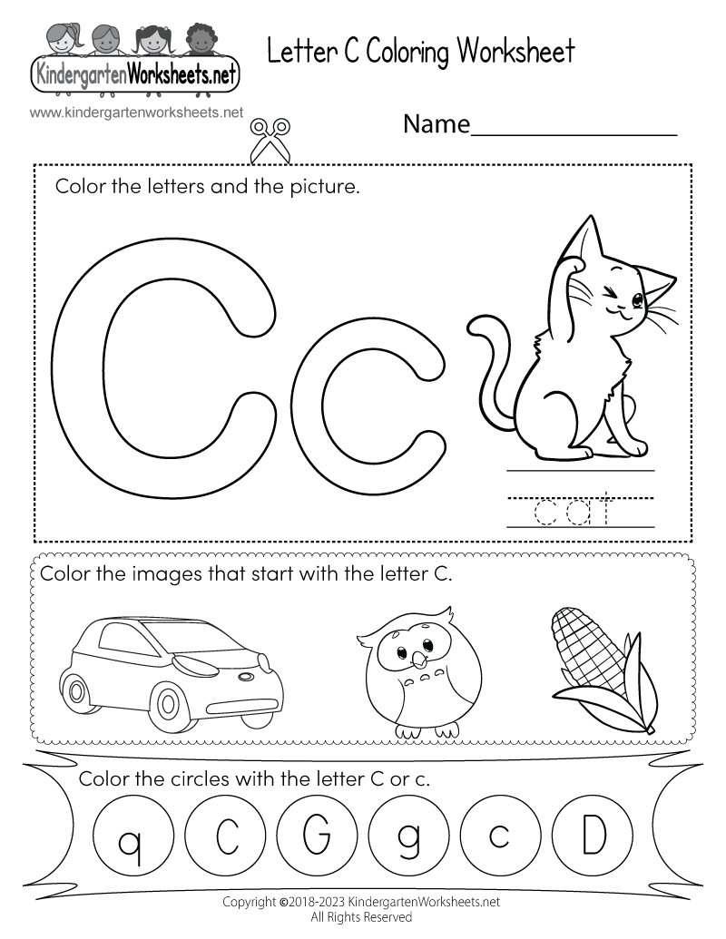 Letter C Coloring Worksheet - Free Printable, Digital, & Pdf pertaining to Free Printable Preschool Worksheets Letter C