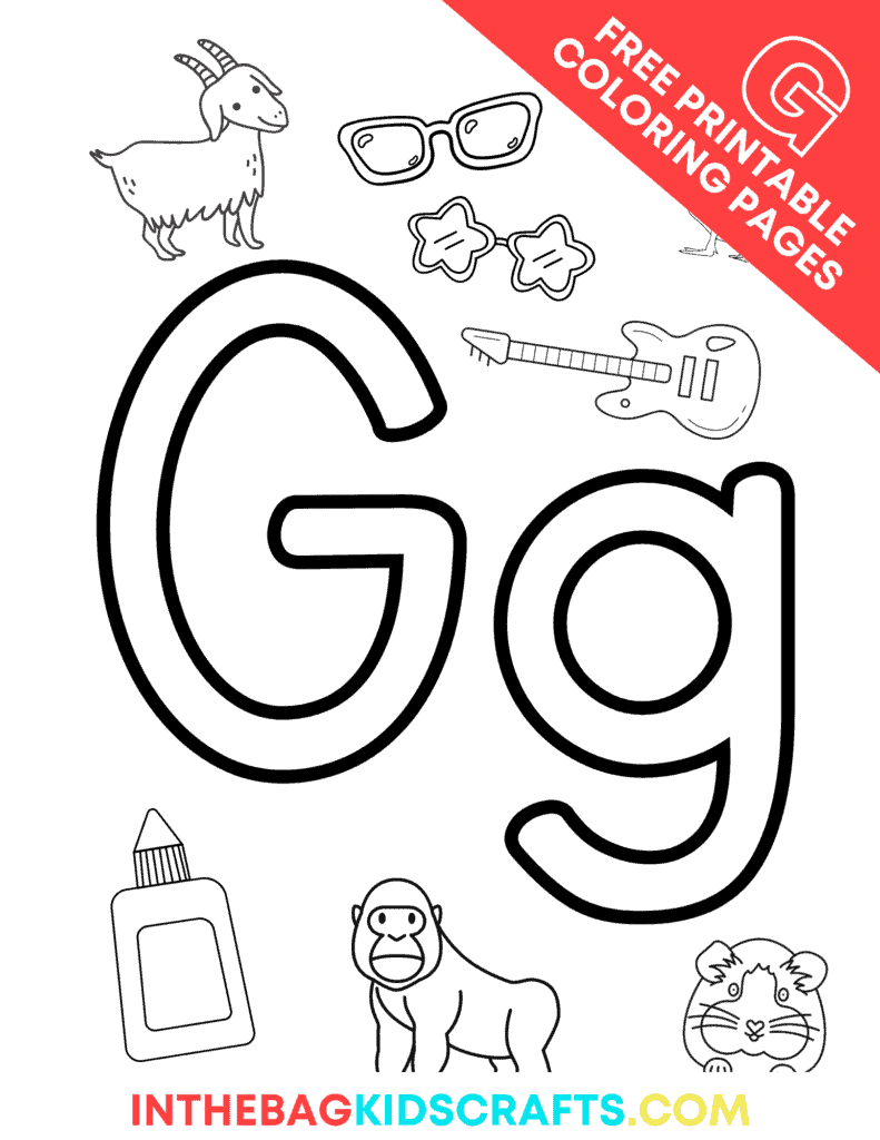 Letter G Coloring Pages (Free) • In The Bag Kids' Crafts in Free Printable Letter G Coloring Pages