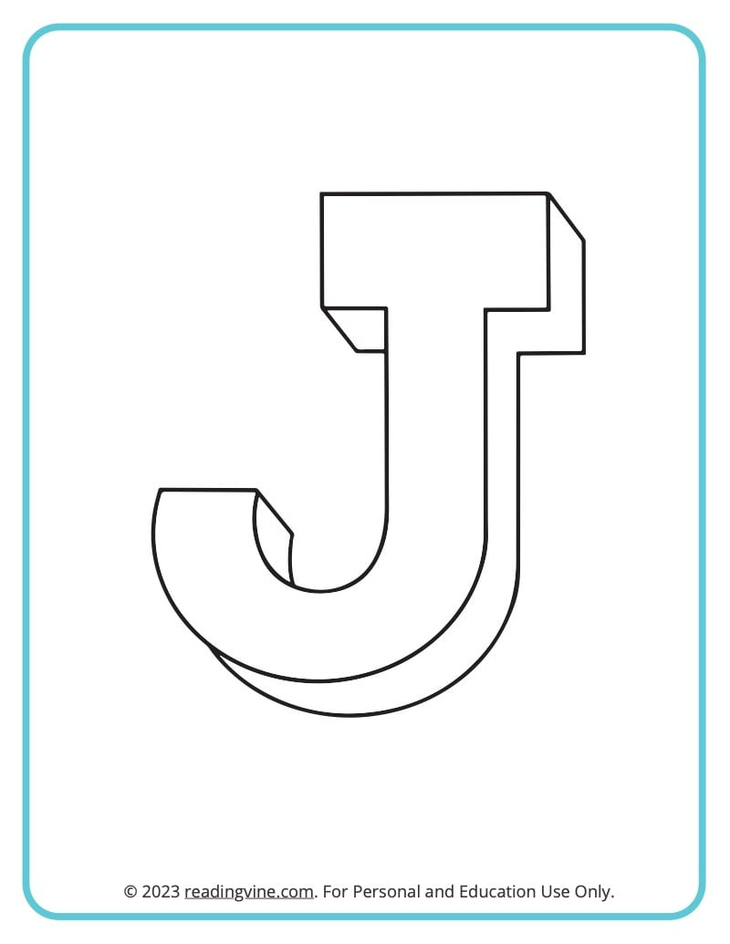 Letter J Coloring Pages pertaining to Free Printable Letter J