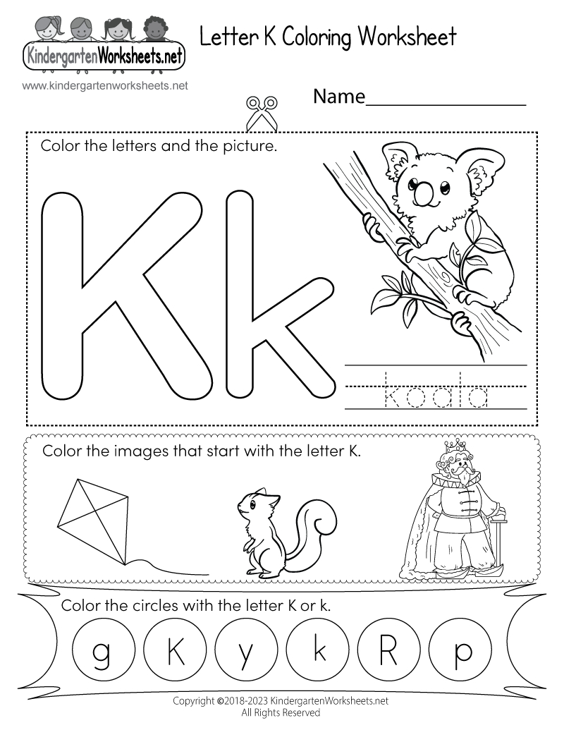 Letter K Coloring Worksheet - Free Printable, Digital, & Pdf throughout Free Printable Letter K Worksheets