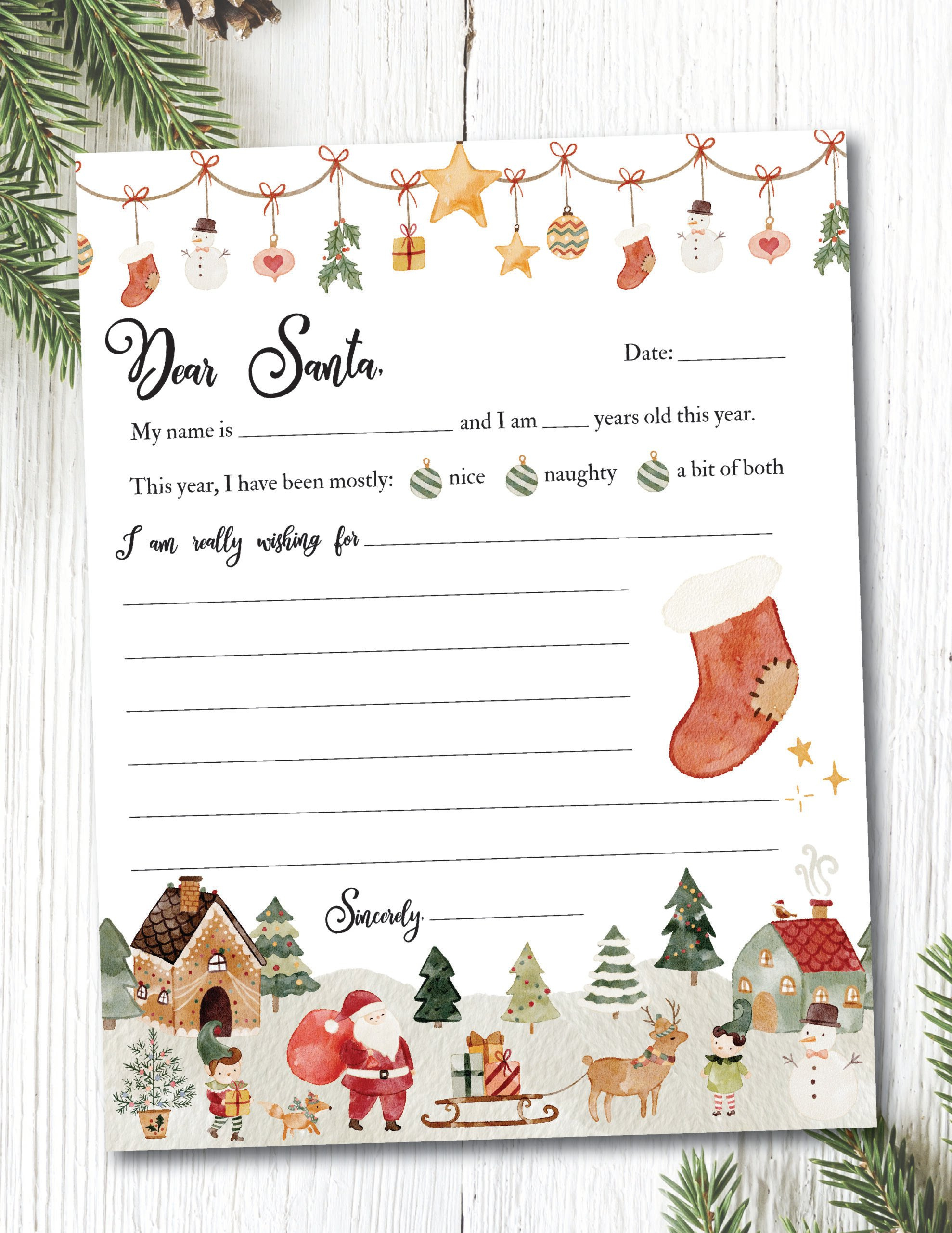 Letter To Santa Template Free Printable - Home Sweet Farm Home within Letter To Santa Template Free Printable