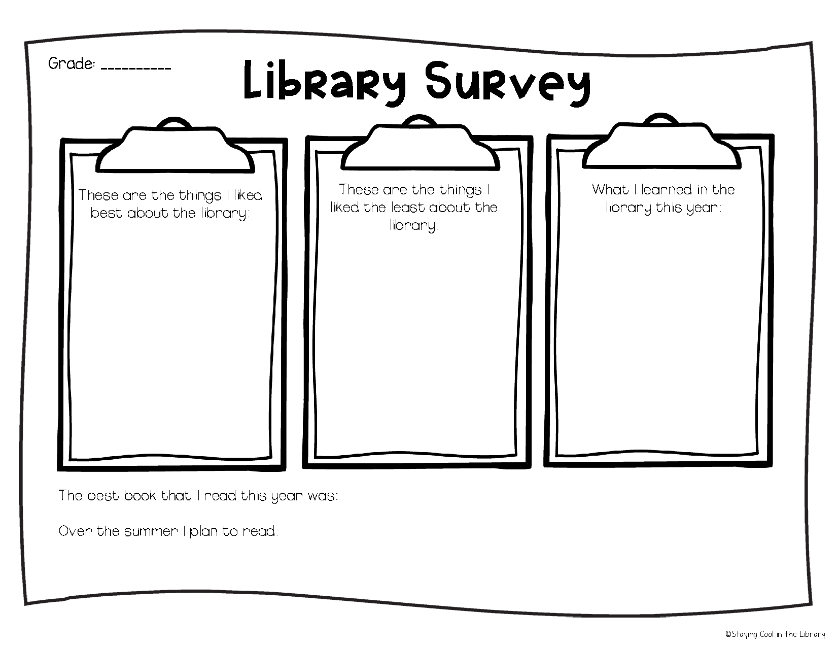 Library No Prep Printables - Spring/Summer - Worksheets Library with Free Printable Library Skills Worksheets