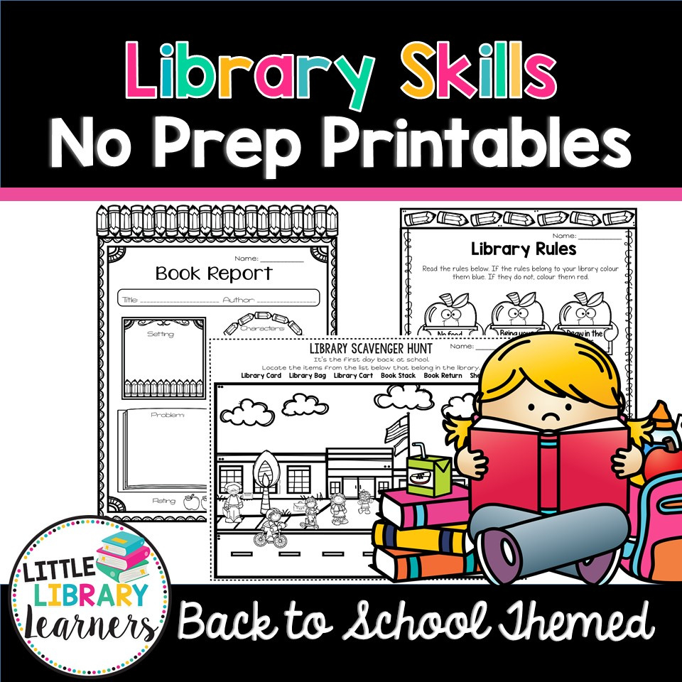 Library Skills No Prep Printables- Back To School Activities regarding Free Printable Library Skills Worksheets