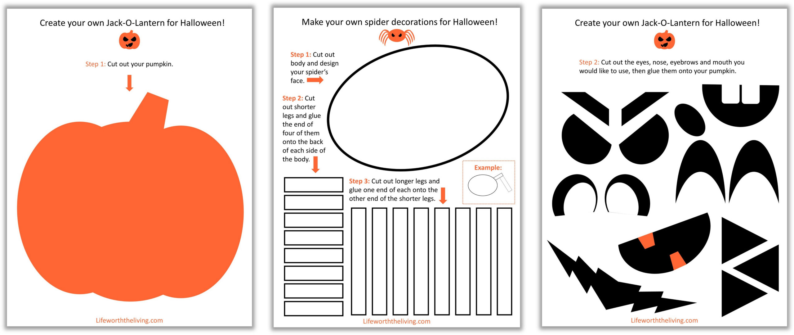 Life Worth The Living Blog for Free Printable Halloween Paper Crafts