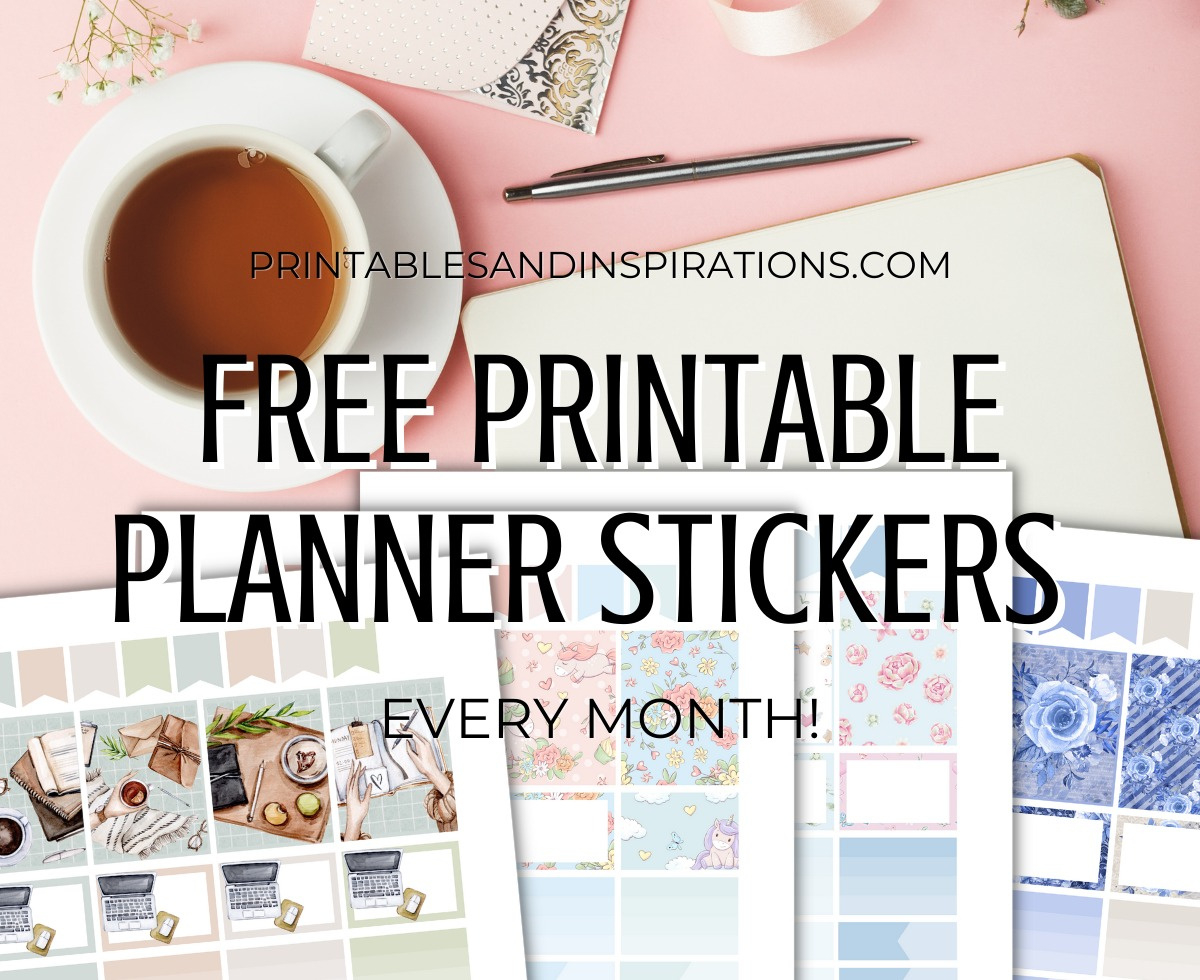 List Of Pretty Planner Stickers – Free Printable – Print And Cut for Free Printable Stickers