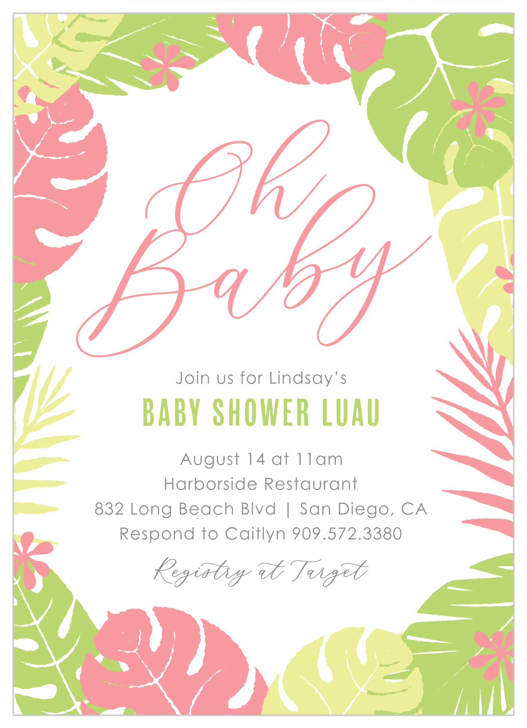 Little Luau Baby Shower Invitationsbasic Invite pertaining to Free Printable Luau Baby Shower Invitations