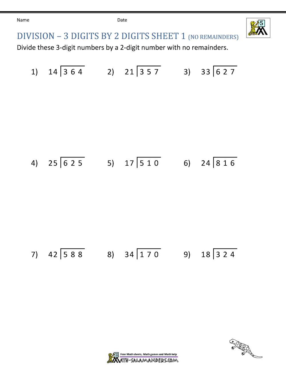 Long Division Worksheets For 5Th Grade intended for Free Printable Long Division Worksheets 5Th Grade