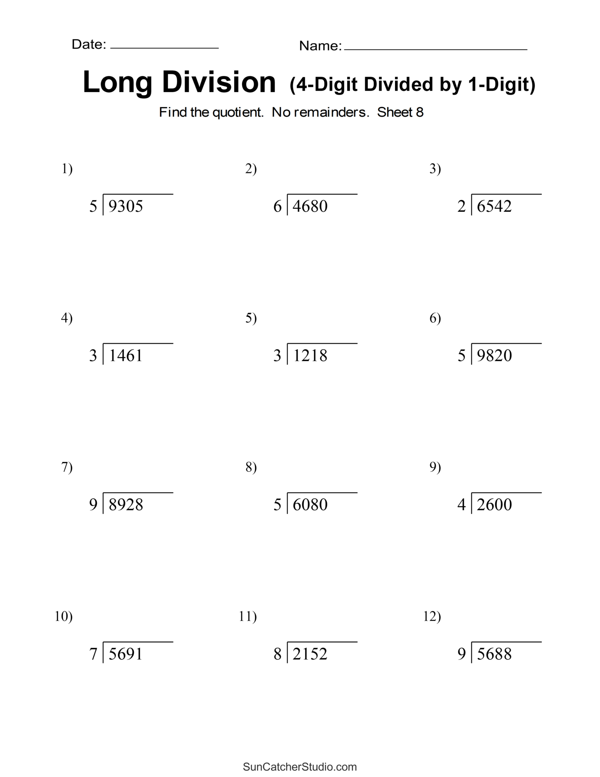 Long Division Worksheets & Problems (Free Printable Math Drills within Free Printable Long Division Worksheets 5Th Grade