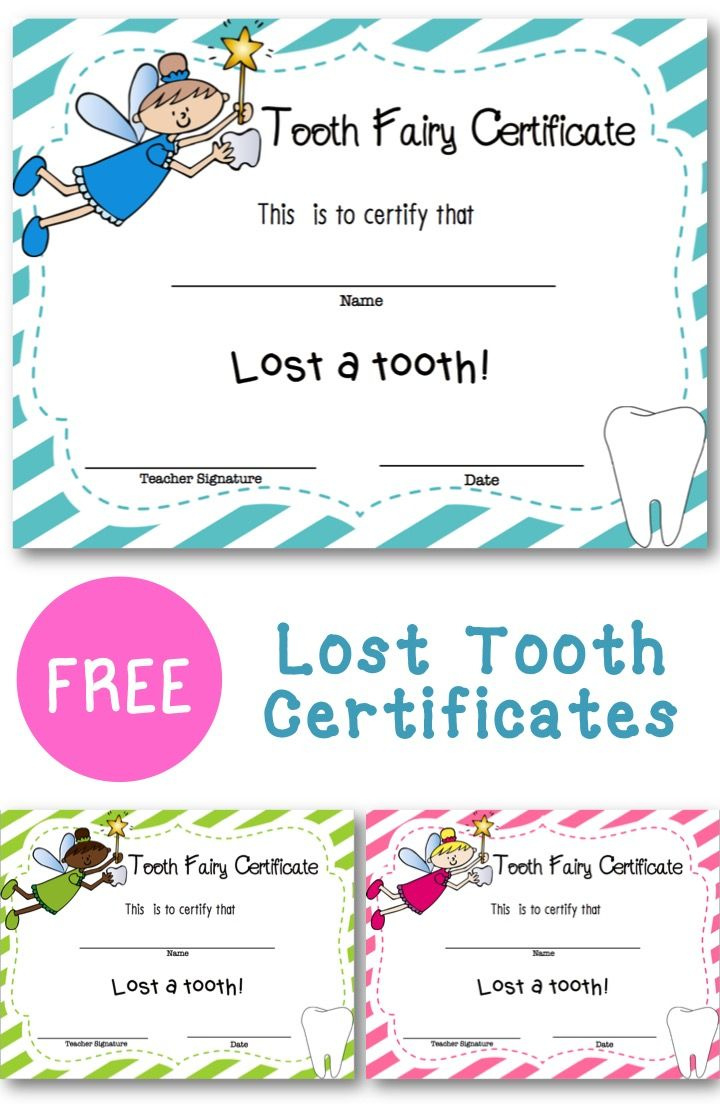 Lost Tooth Certificate intended for Free Printable First Lost Tooth Certificate