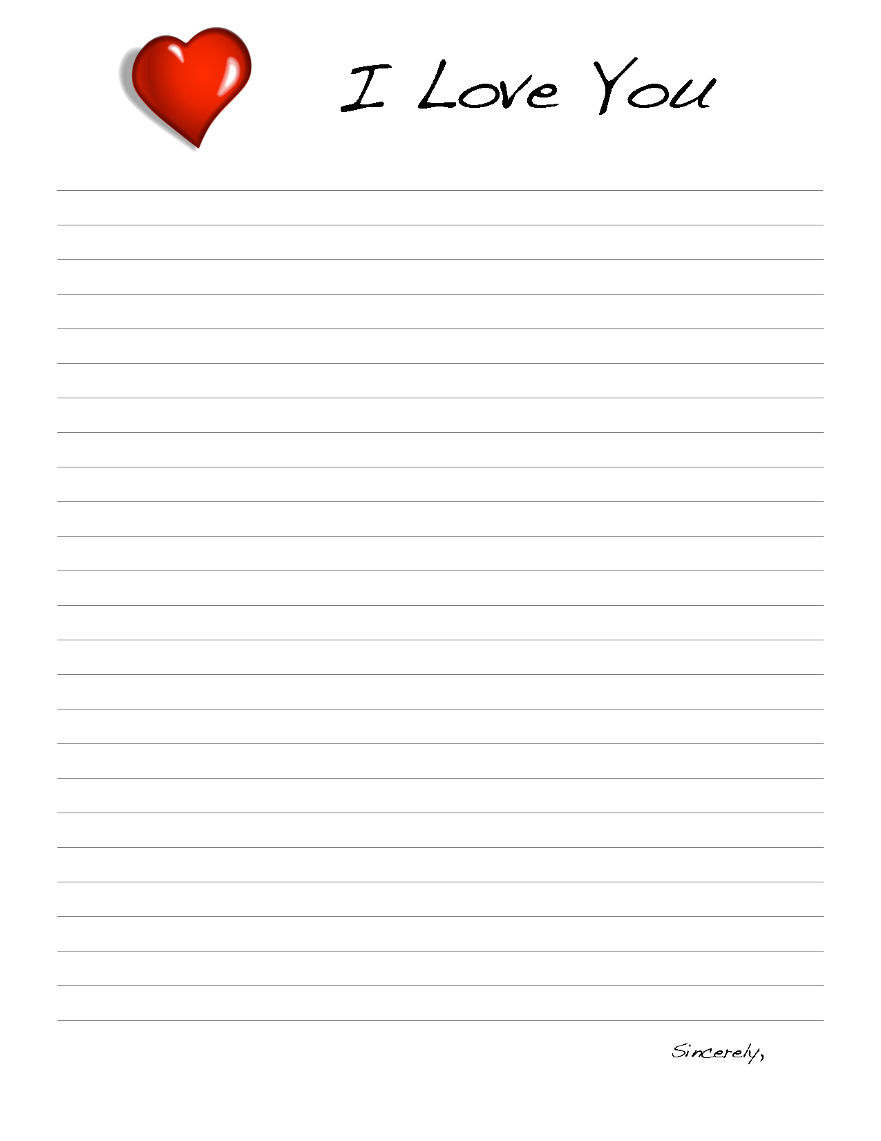 Love Letter Templates - 10 Free Pdf Printables | Printablee in Free Printable Love Letter Paper