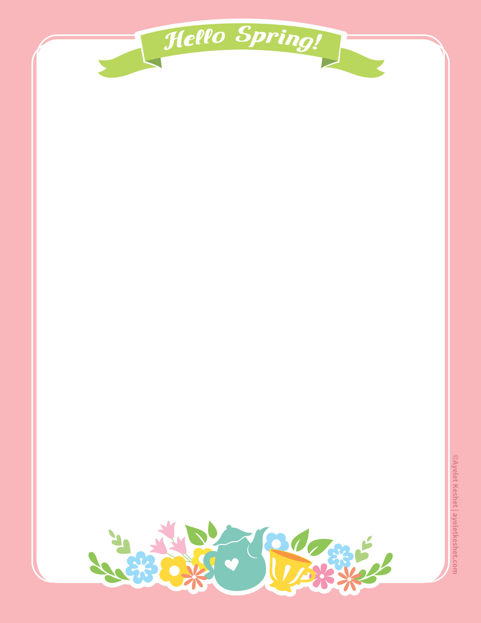 Lovely Free Printable Stationery Paper For Spring - Ayelet Keshet with regard to Free Printable Spring Stationery