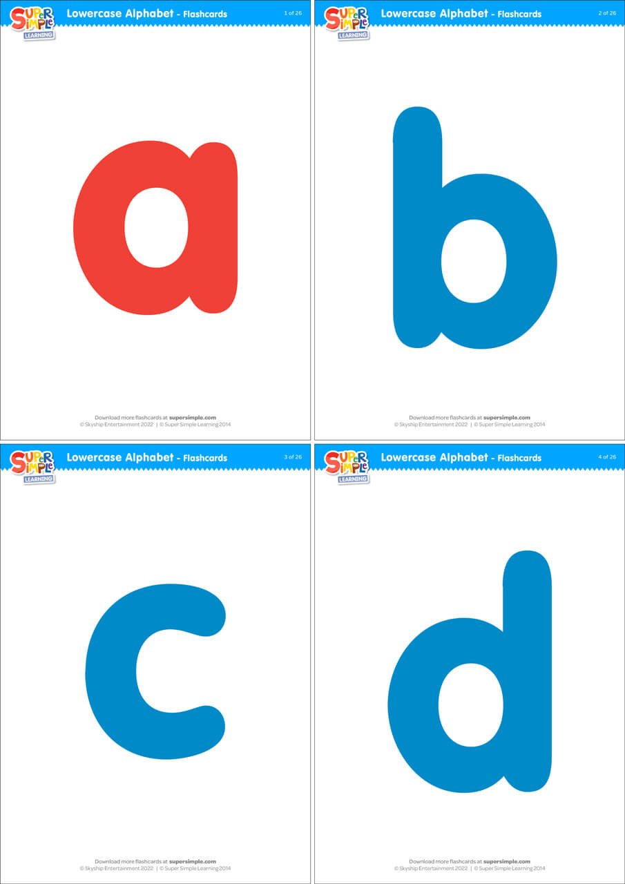 Lowercase Alphabet Flashcards - Super Simple with Free Printable Lower Case Letters Flashcards