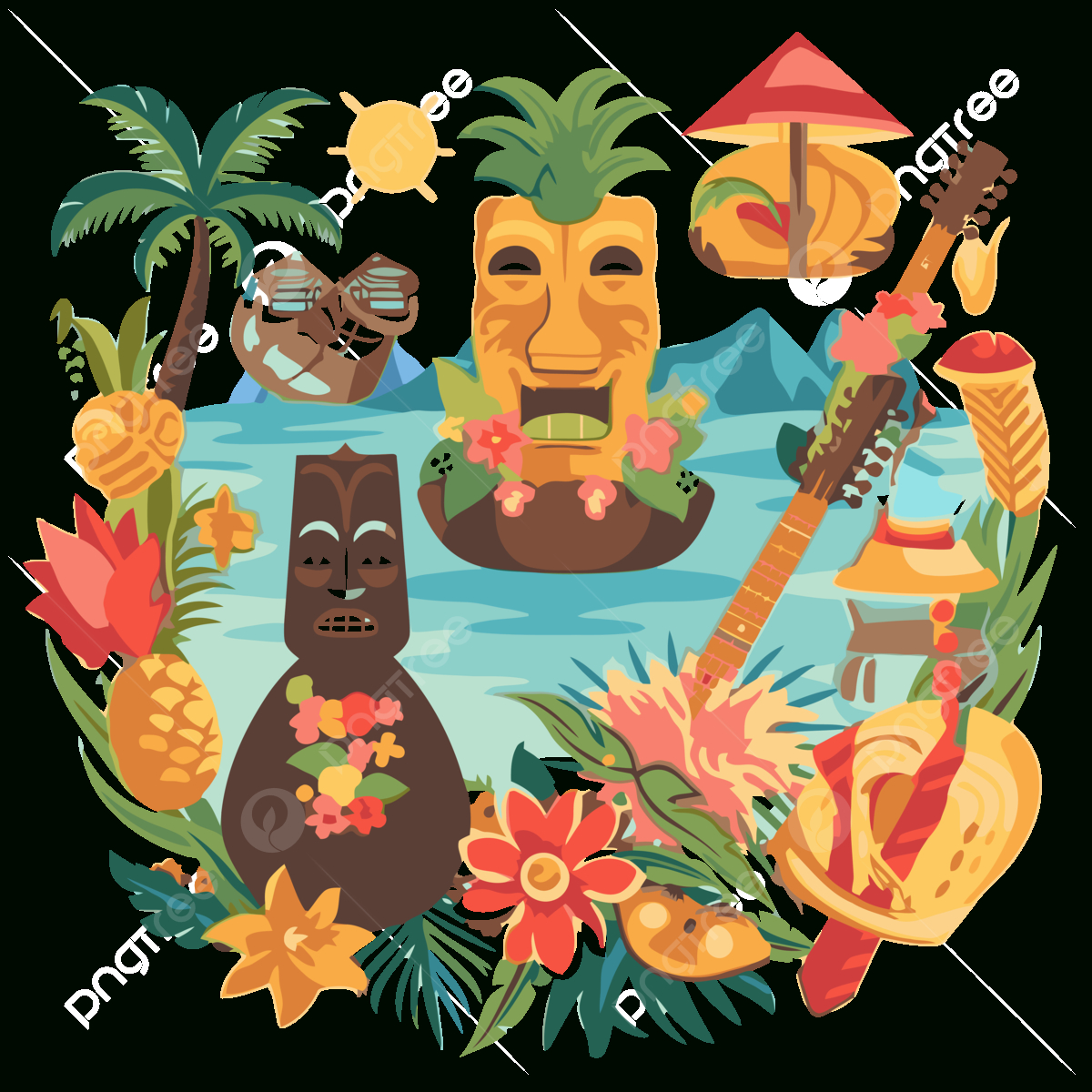 Luau Clipart Images | Free Download | Png Transparent Background in Free Printable Luau Clipart