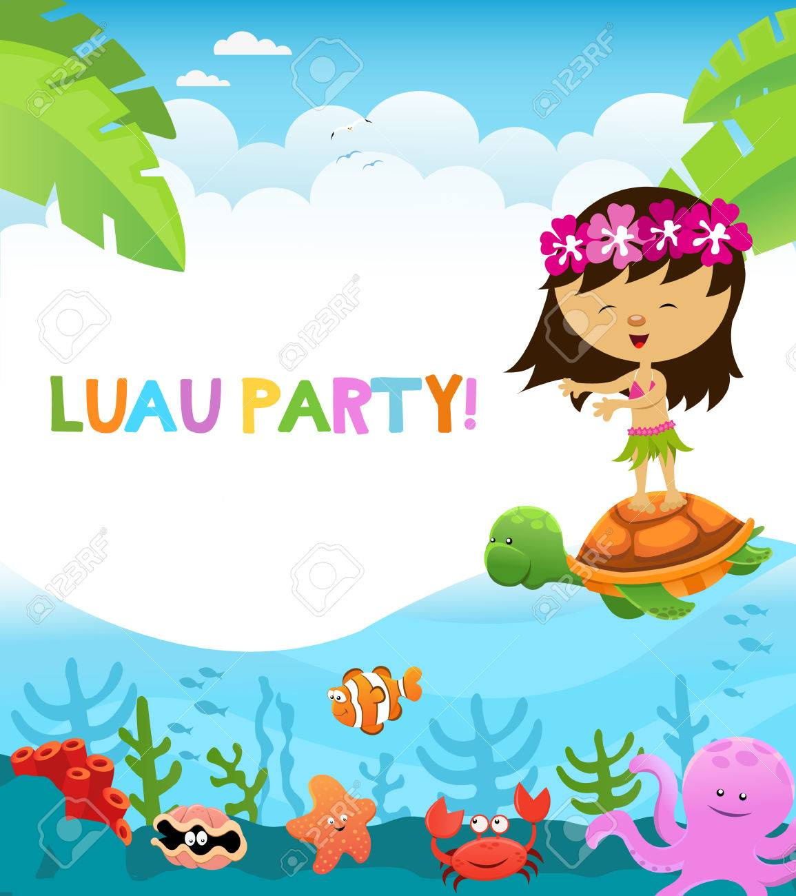Luau Party Royalty Free Svg, Cliparts, Vectors, And Stock in Free Printable Luau Clipart