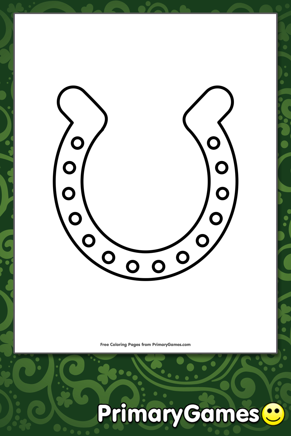 Lucky Horseshoe Coloring Page • Free Printable Pdf From Primarygames intended for Free Printable Horseshoe Coloring Pages