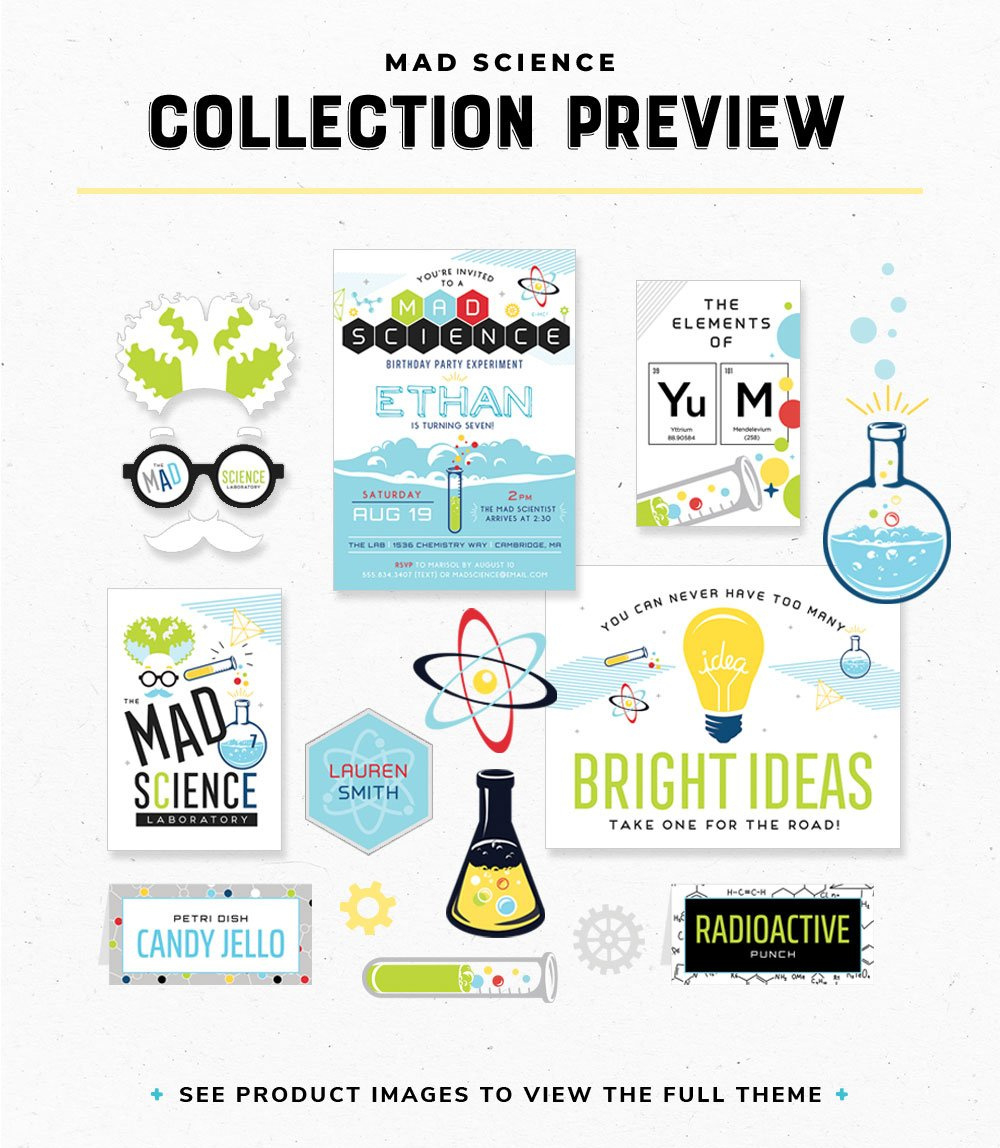 Mad Science Birthday Party Collection - Hostess With The Mostess® within Free Printable Science Birthday Party Invitations