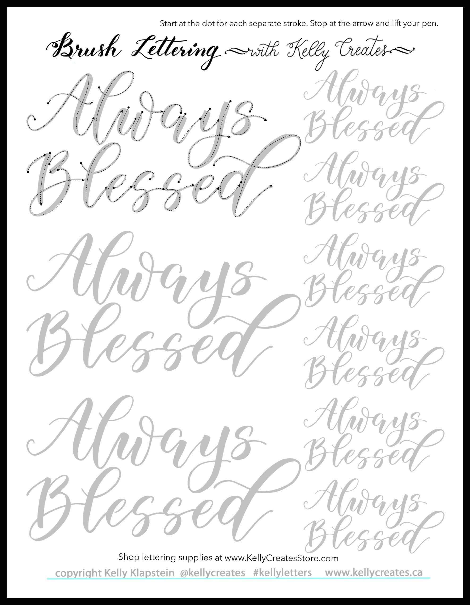 Magic Monday – Freebie Calligraphy Worksheet – Kelly Creates for Free Printable Calligraphy Worksheets
