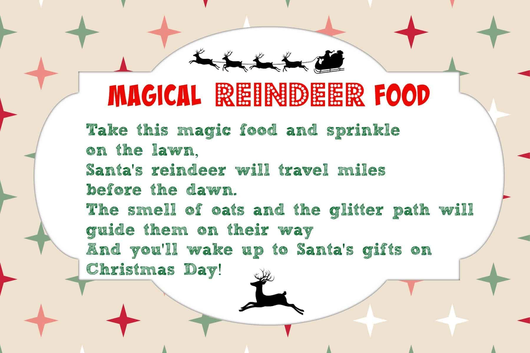 Magical Reindeer Food Recipe + Free Printable Poem Tag - Mama Cheaps® throughout Reindeer Food Poem Free Printable