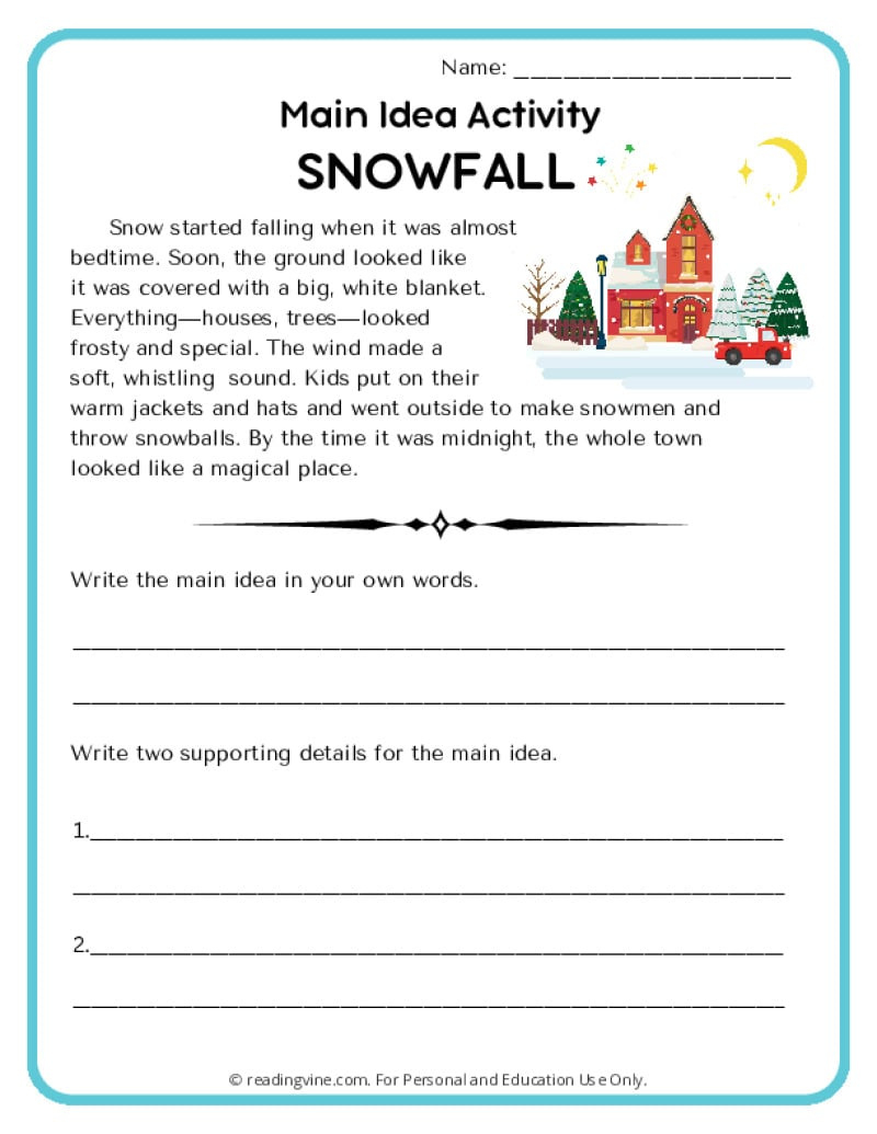 Main Idea Worksheets - Readingvine pertaining to Free Printable Main Idea Worksheets