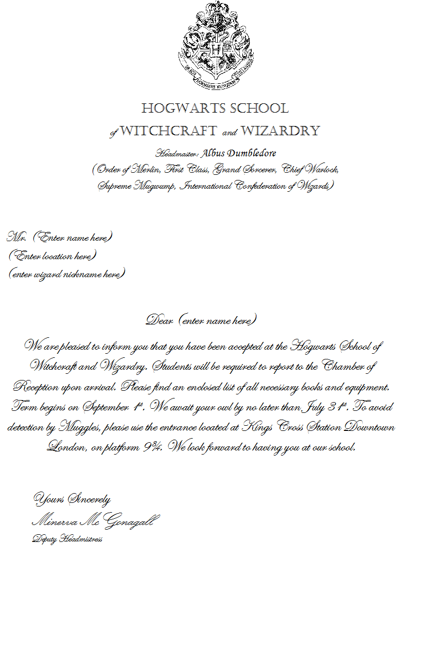Make Your Own Hogwarts Acceptance Letter - Instructables for Hogwarts Acceptance Letter Template Free Printable