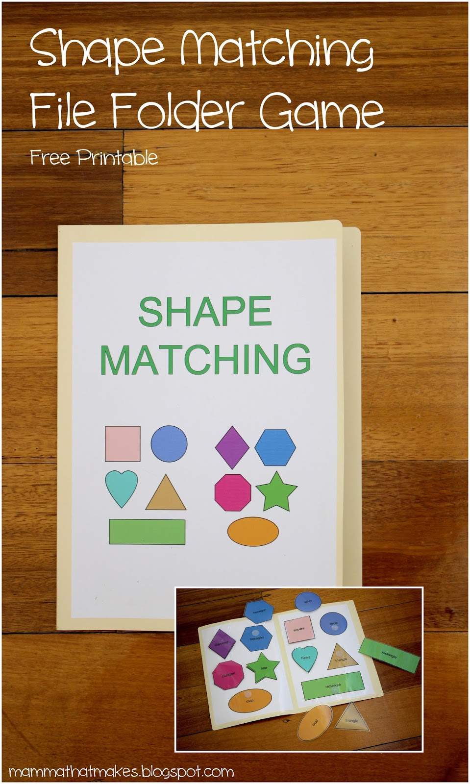 Mamma That Makes: Shape Matching File Folder Game with Free Printable File Folders For Preschoolers