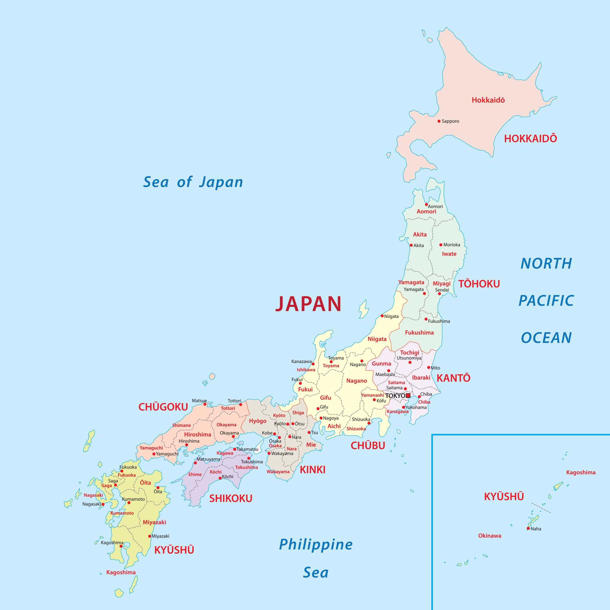 Map Of Japan - Japan Rail Pass in Free Printable Map Of Japan
