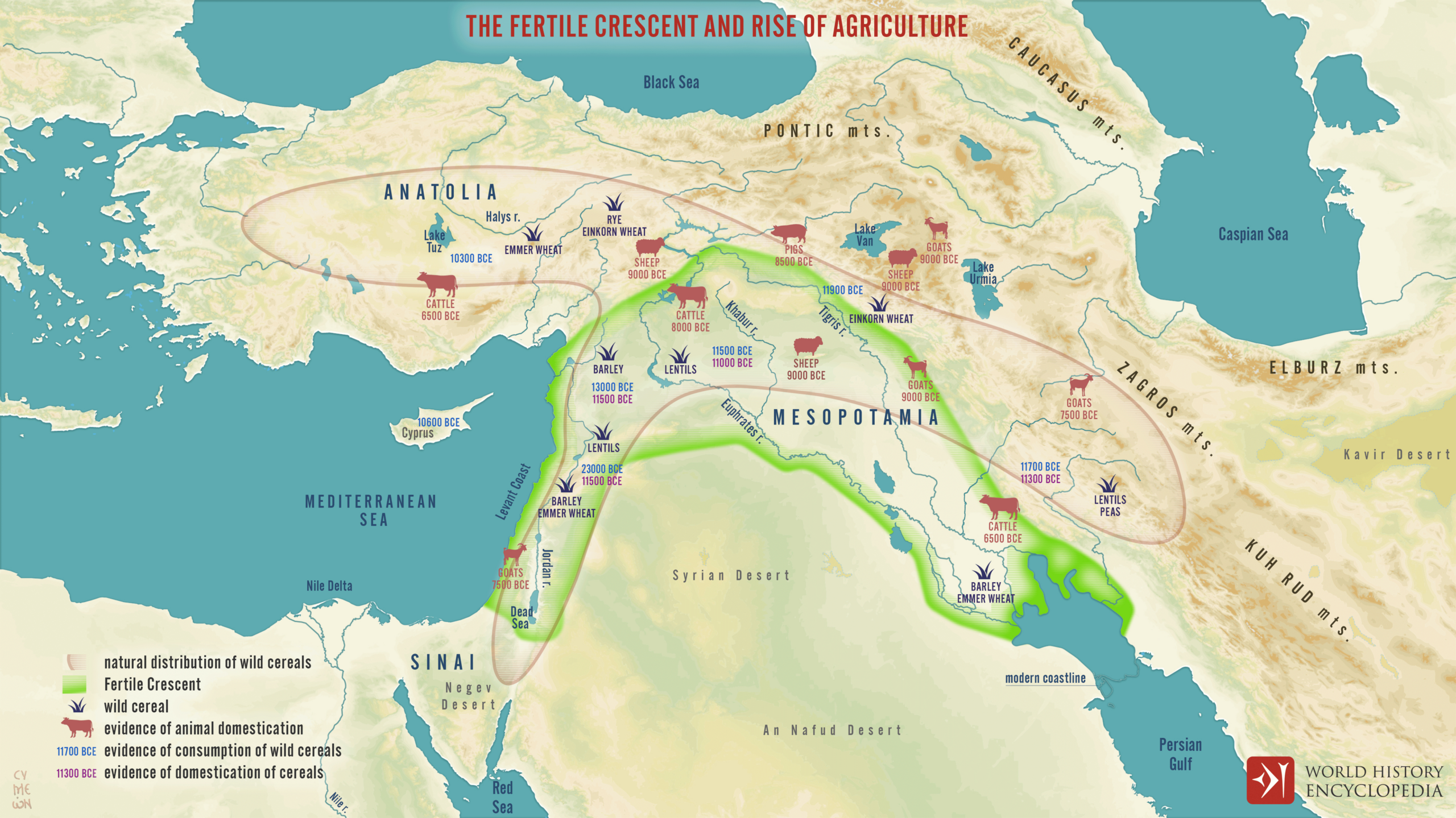 Map Of The Fertile Crescent - World History Encyclopedia regarding Free Printable Map Of Mesopotamia