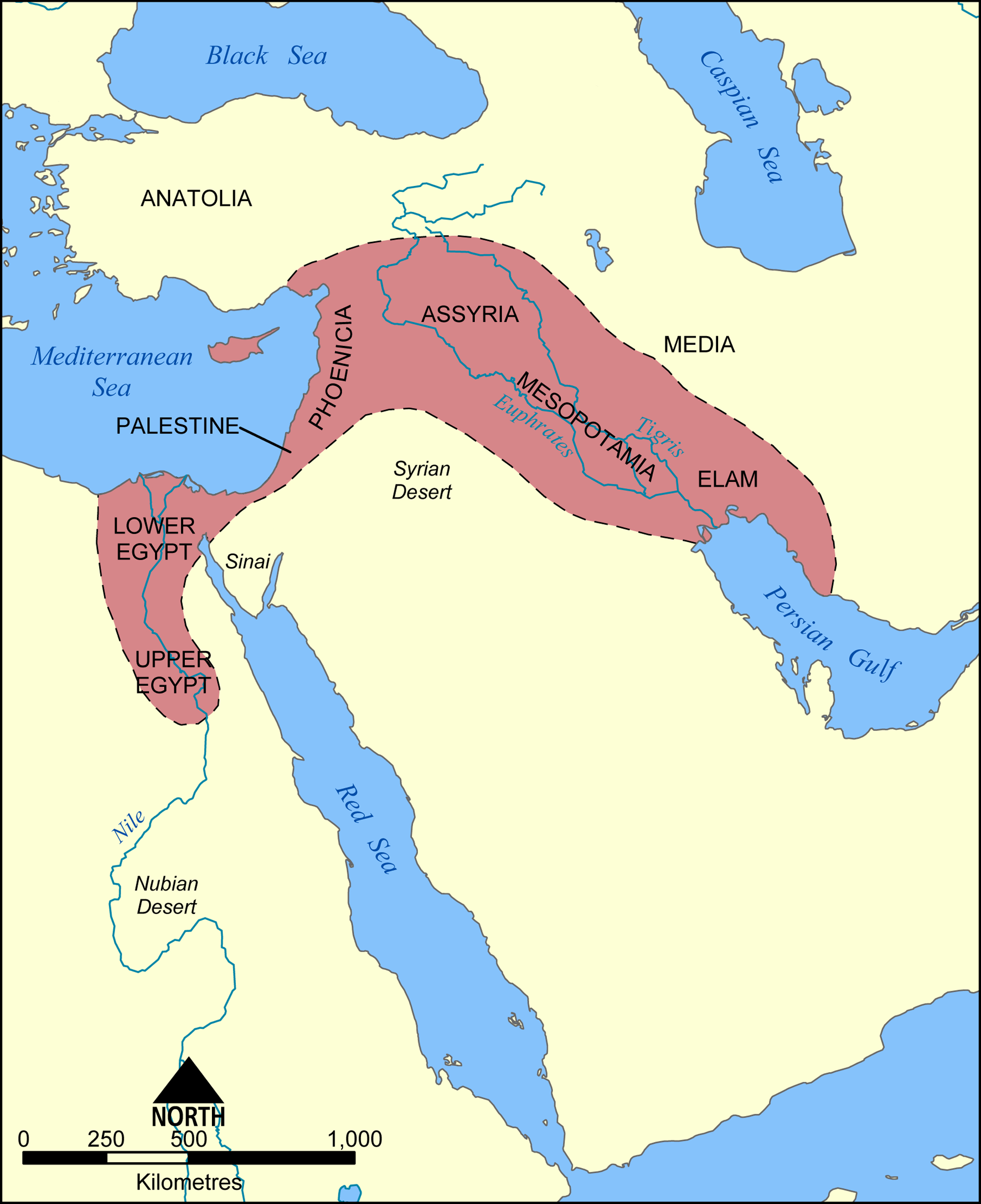 Map Of The Fertile Crescent - World History Encyclopedia within Free Printable Map Of Mesopotamia