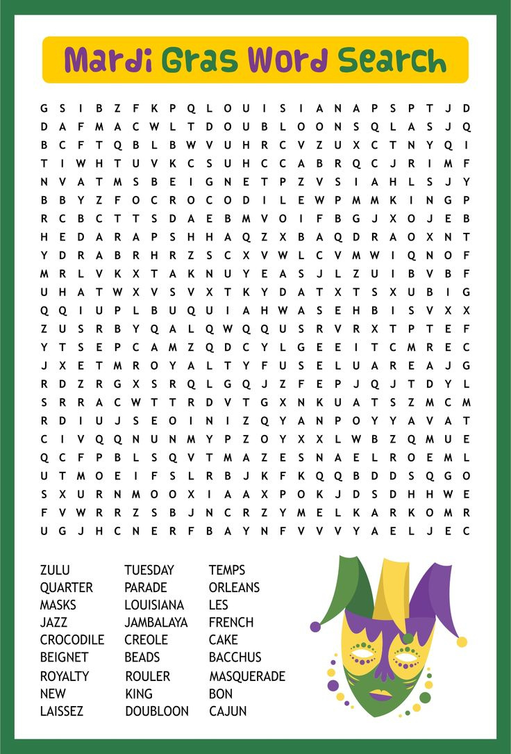 Mardi Gras Trivia - 10 Free Pdf Printables | Printablee throughout Free Printable Mardi Gras Games