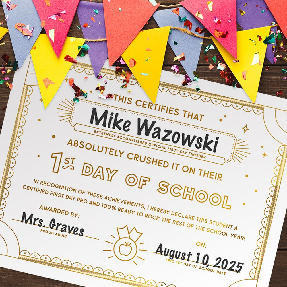 Mark The First Day Of School With A Fun Free Printable Award with regard to Free Printable First Day Of School Certificate