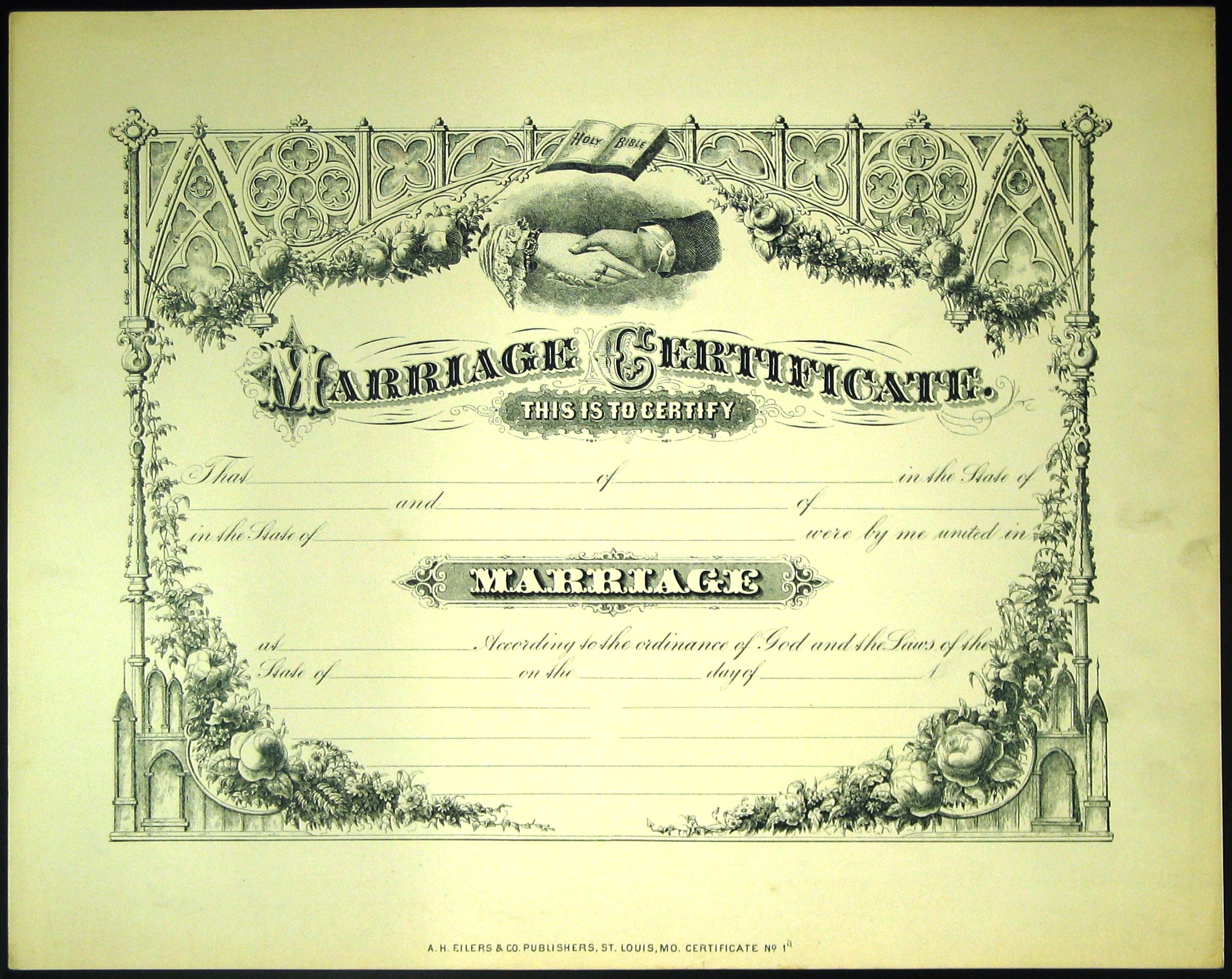 Marriage Certificate. [Blank] | Digital Collections within Fake Marriage Certificate Printable Free